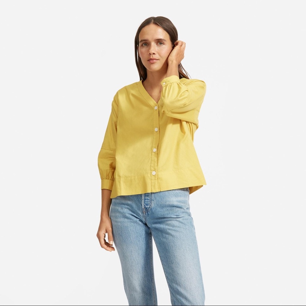 Everlane Silky Cotton Lantern Top